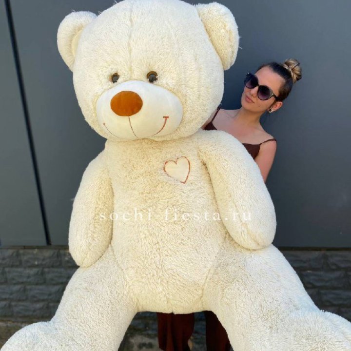 Белый плюшевый мишка большой в Нальчике
