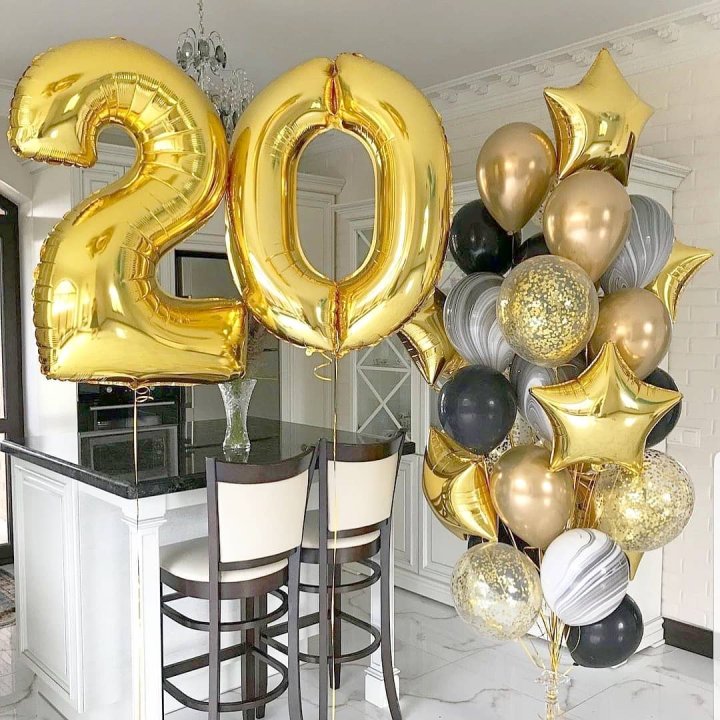 Фольгированный шар Золотая Цифра в Нальчике