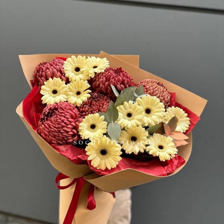 Букет гербер и хризантем Бигуди в Нальчике