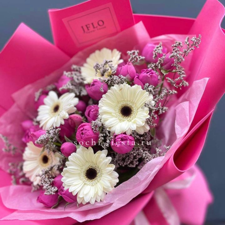 Букет гербер и мисти бабблс  в Нальчике