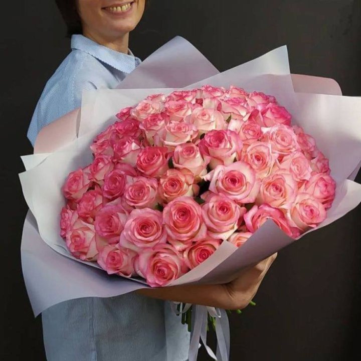 101 роза Джумилия в оформлении  в Нальчике