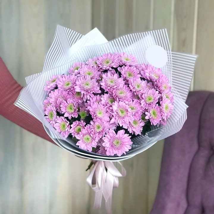 Букет розовых хризантем в Нальчике