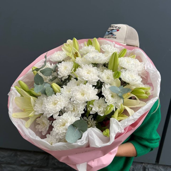  Букет  хризантемы и лилии в Нальчике