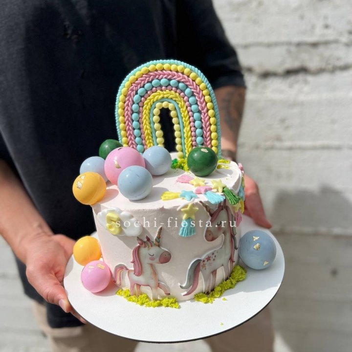 Торт "Радуга с единорогом" в Нальчике