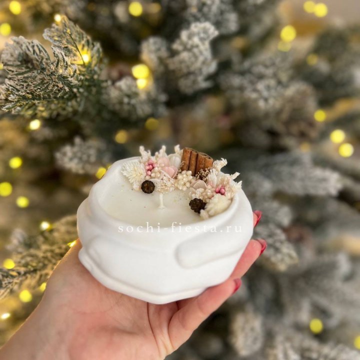 Свеча ароматическая в гипсе Руки с корицей в Нальчике