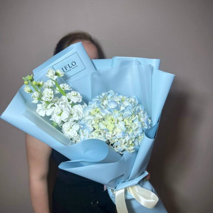 Гортензия голубая с маттиолой в Нальчике