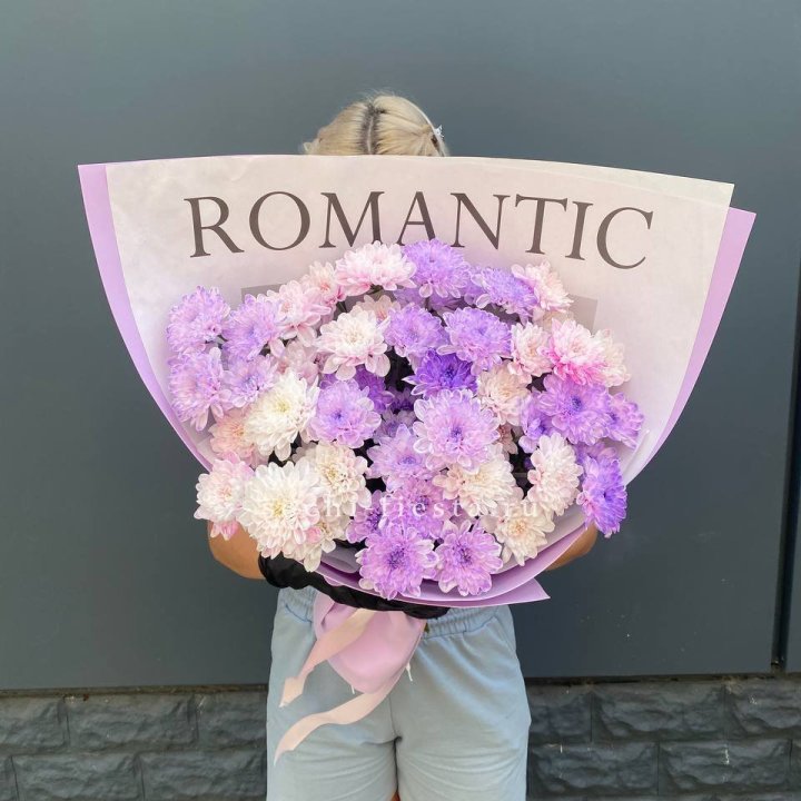 Букет сиреневых хризантем в Нальчике