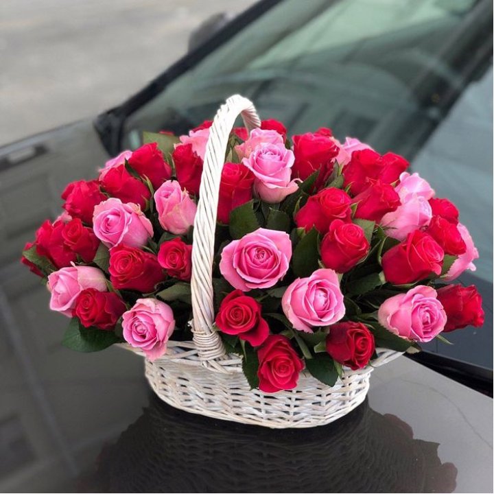 Корзина с розами  в Нальчике