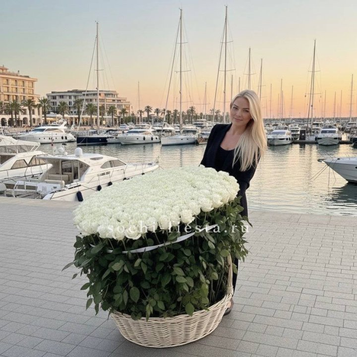 301 высокая роза в корзине в Нальчике