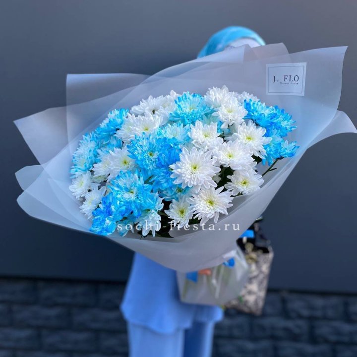 Букет хризантем "Голубая снежинка" в Нальчике