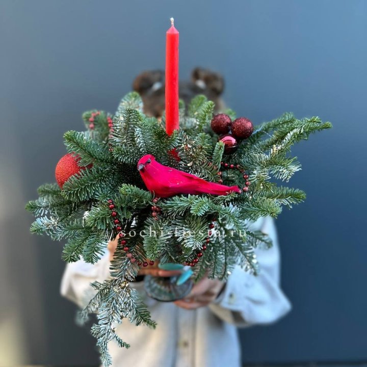 Новогодняя композиция в бокале в Нальчике