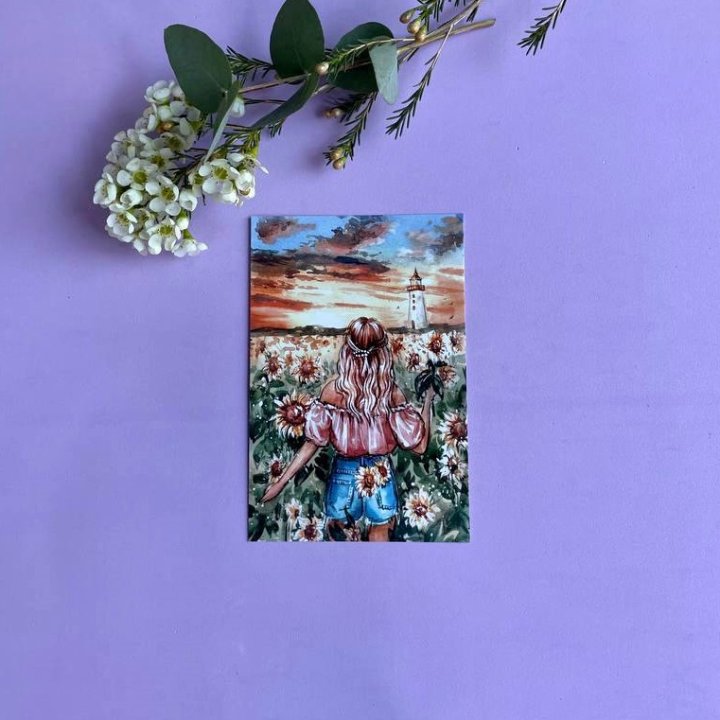 Открытка к букету "Подсолнух" в Нальчике