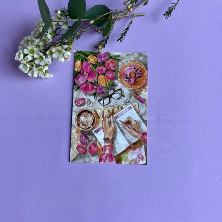 Открытка к букету "Леди на работе" в Нальчике