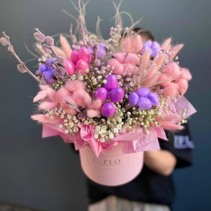 Сухоцветы в коробке  в Нальчике