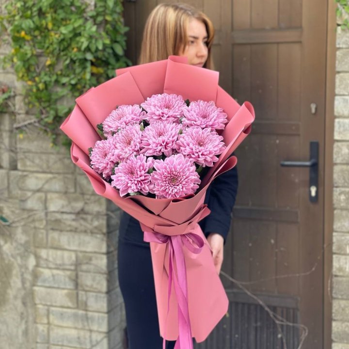 Букет хризантем розовый в Нальчике