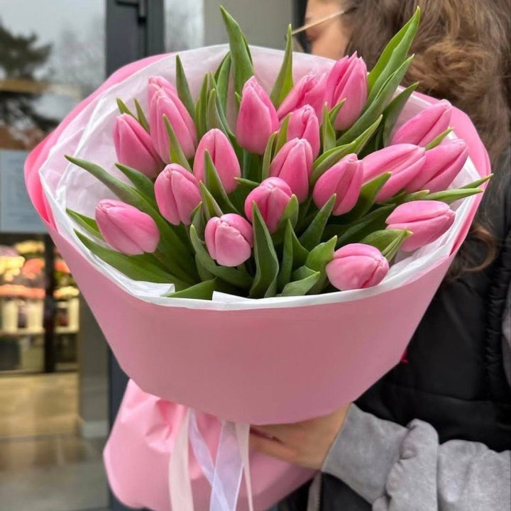  19 розовых тюльпанов в Нальчике