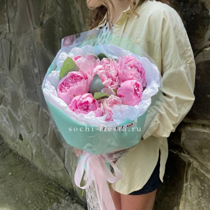 7 зефирных пионов в фоамиране в Нальчике