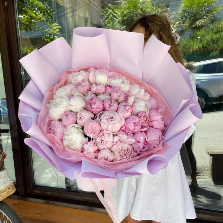 51 розовый пион в Нальчике