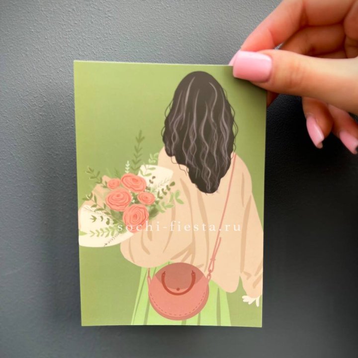 Открытка к букету "Потрясающая девушка" в Нальчике