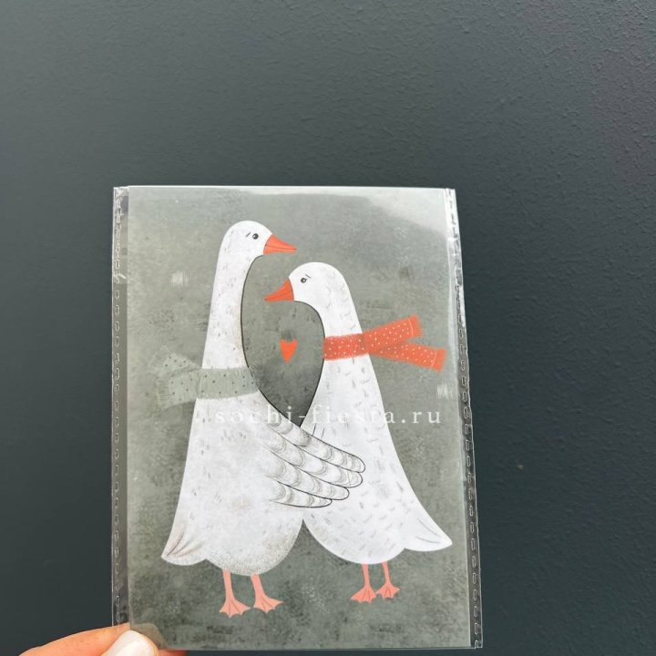 Открытка к букету "Гуси” в Нальчике