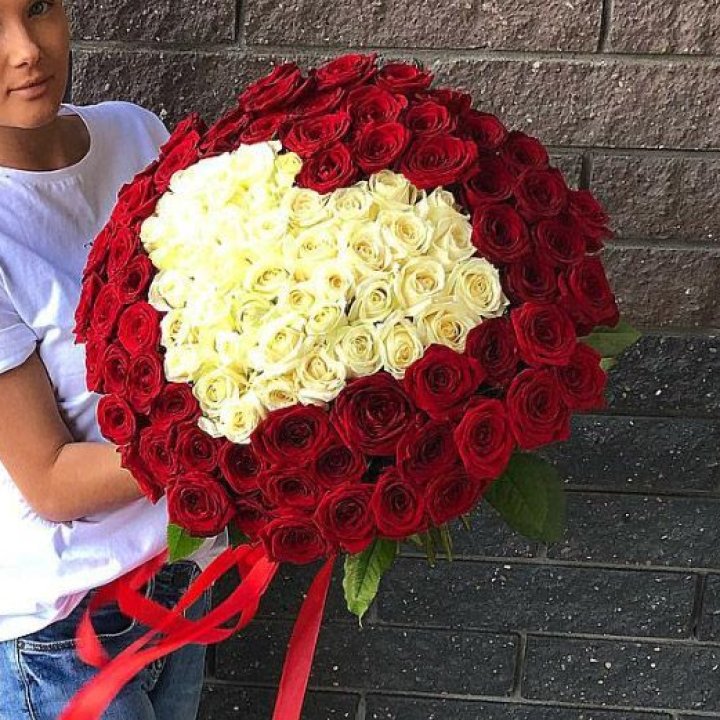 101 роза "Сердце" в Нальчике
