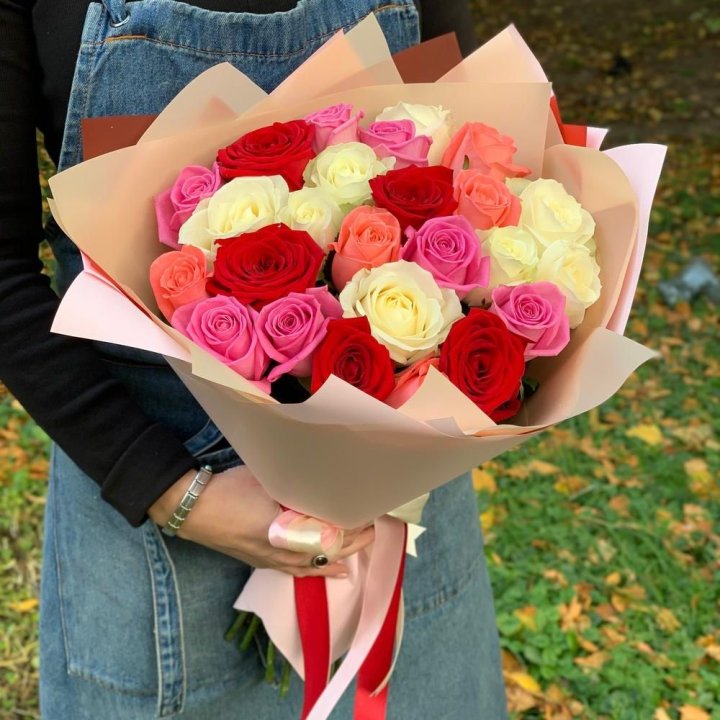 25 роз "Карусель" в Нальчике