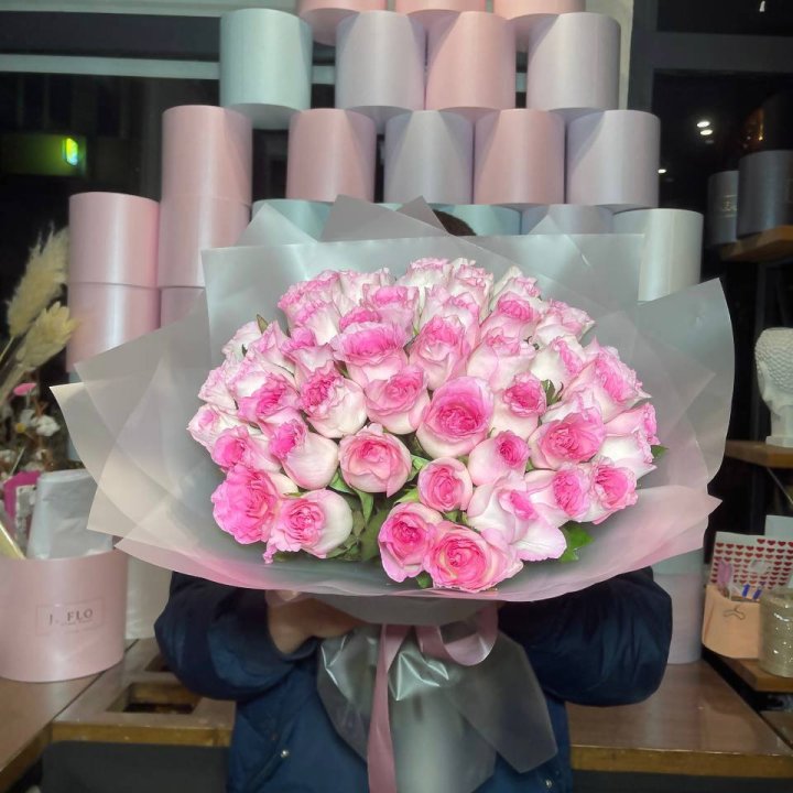  51 розовых роз в Нальчике