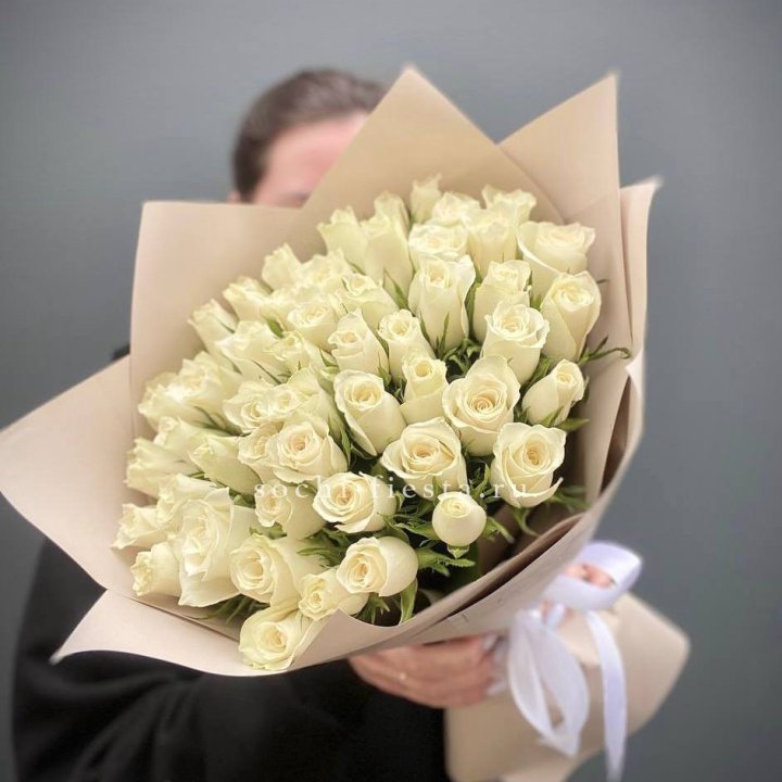 51 белая кенийская роза  в Нальчике