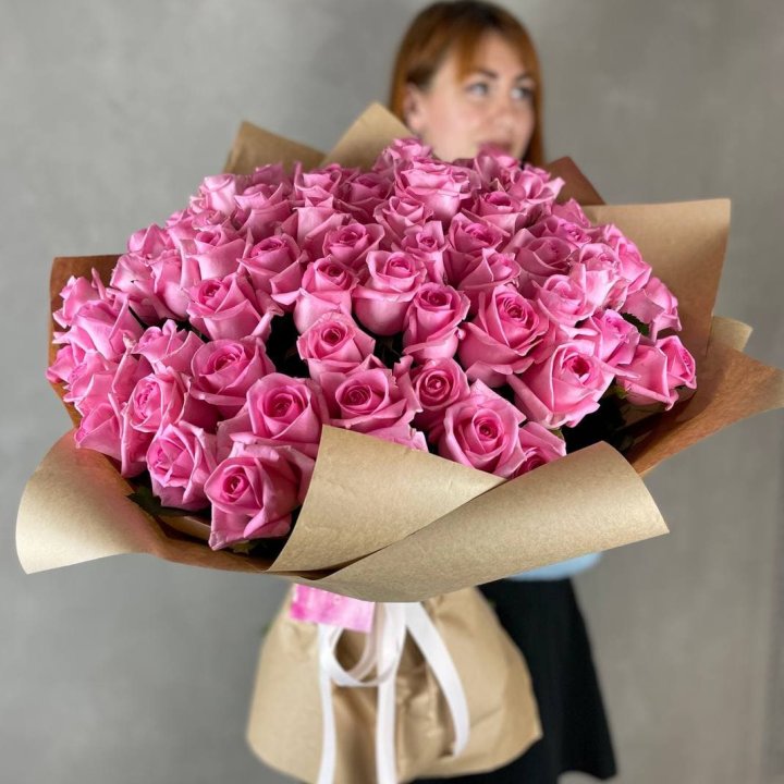 101 розовая роза в Нальчике