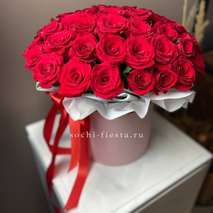 Красные розы 51шт  в коробке в Нальчике
