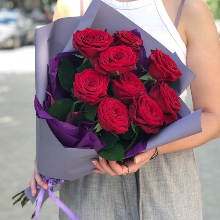 9  красных роз №1 в Нальчике