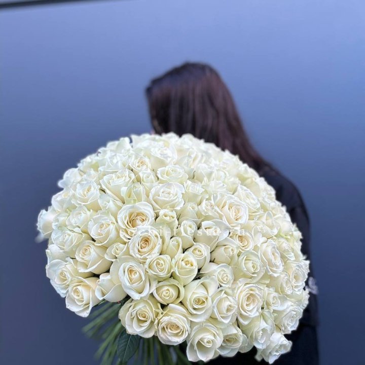 Охапка из 101 белой розы  в Нальчике