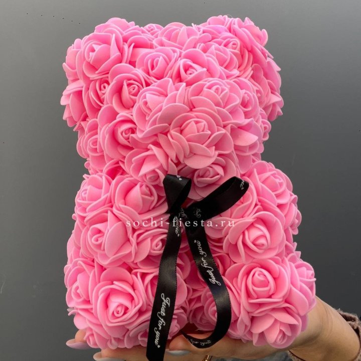 Игрушка медведь из розовых роз в Нальчике