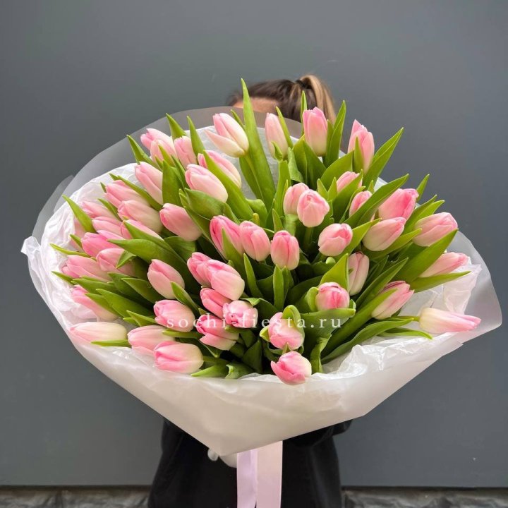 Букет тюльпанов нежно-розовых в Нальчике
