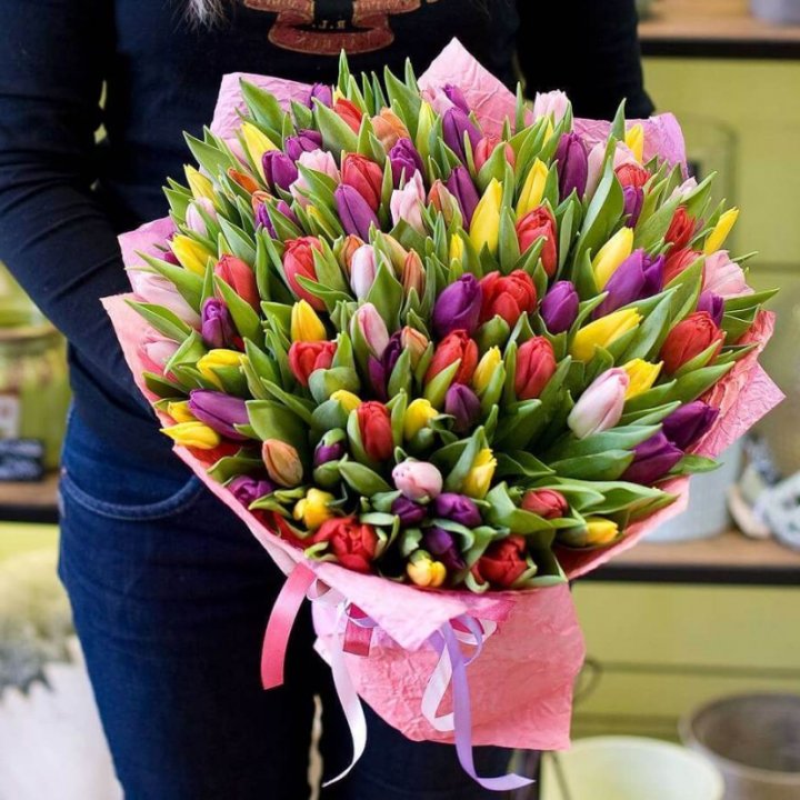 101 тюльпан "Джуси" в Нальчике